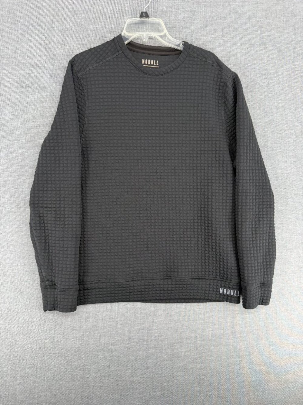 NoBull Thermal Waffle Pullover Crew Neck Long Sleeve T-Shirt Mens L Black - Picture 2 of 6